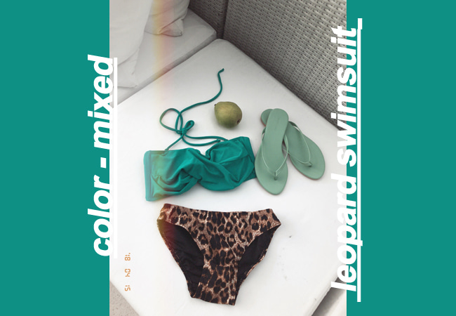 color - mixed leopard swimsuit