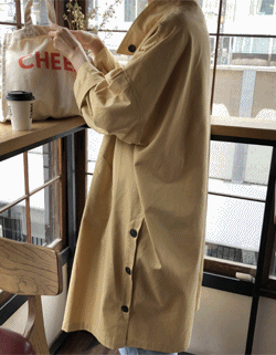 macaron button coat ( 아이 , 옐로우 , 베이지 ) 시즌오프세일 35000원