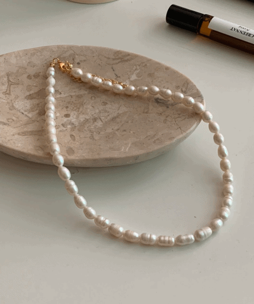 ( 무료배송 이벤트 ) rice pearl necklace ( 담수진주 )