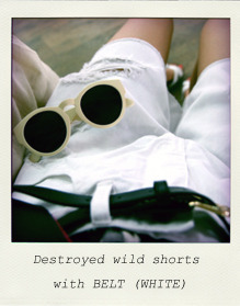 Destroyed wild shorts with BELT (WHITE) 