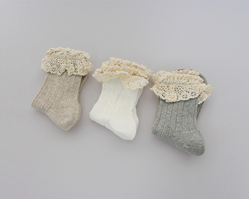 golgi- frilled socks set (3color set)