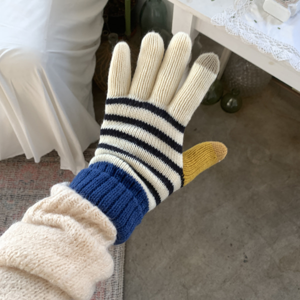 ( 무료배송 )  wiggle stripe gloves