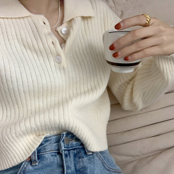 mellow button knit ( 울 60 )