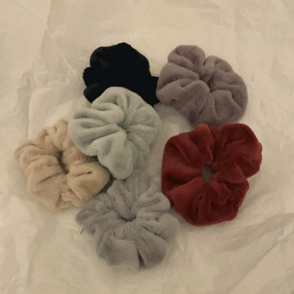 rainbow fur scrunchie set ( 6컬러 세트 )