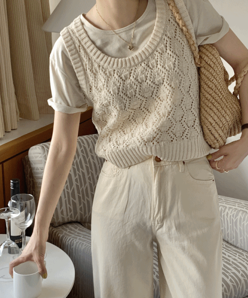 (당일배송) vintage knit vest ( 귀여운 베스트 )